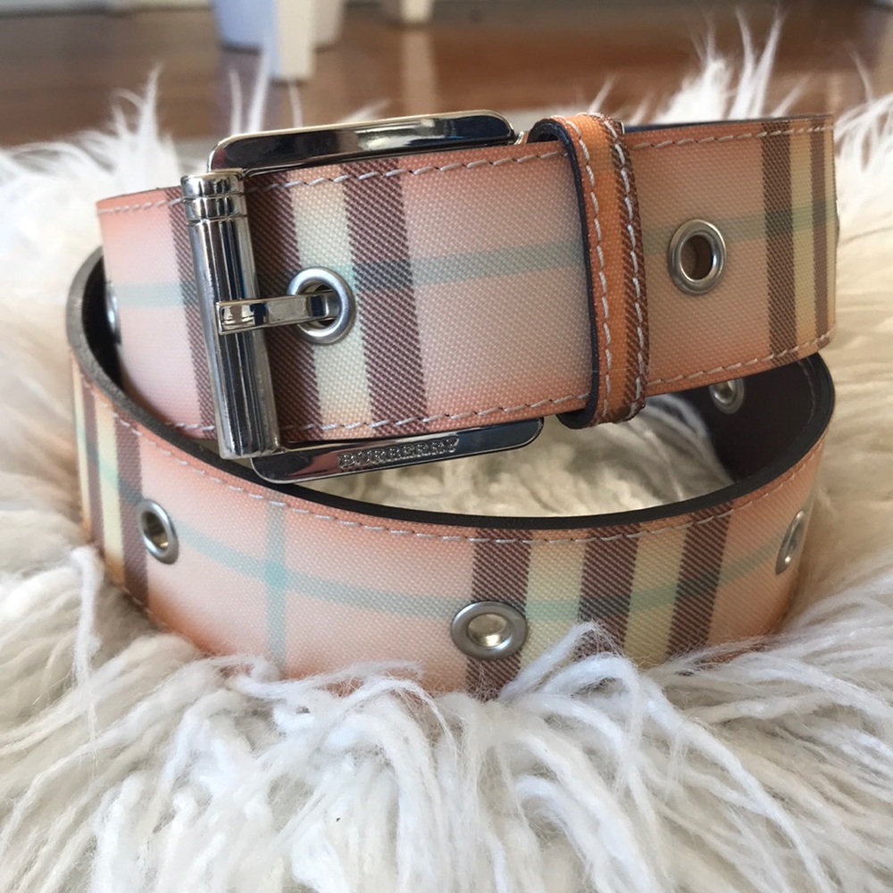 BURBERRY Coated Canvas Nova Check Belt [Authentic]
